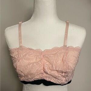 Torrid Pink and Black Lace Bandeau
